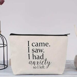 White Canvas Pouch with Quote